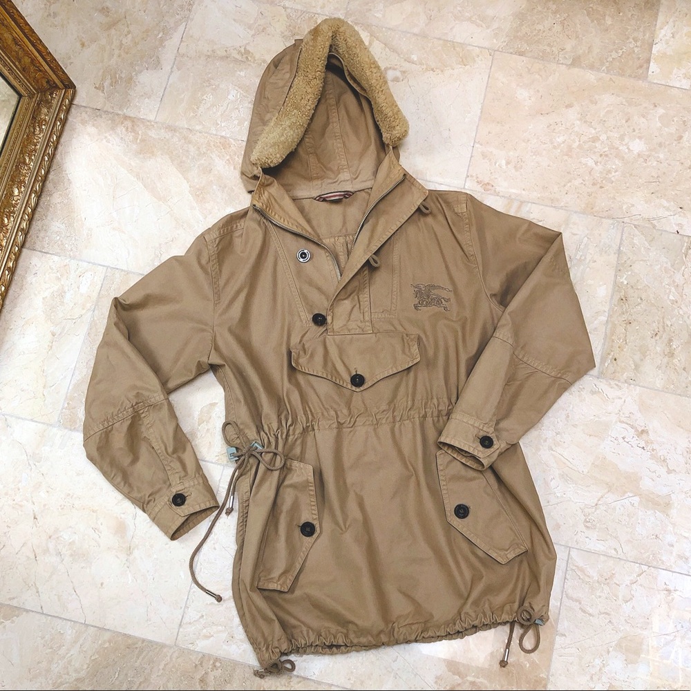Burberry Camel Cotton Parka Anorak Pullover Jacket